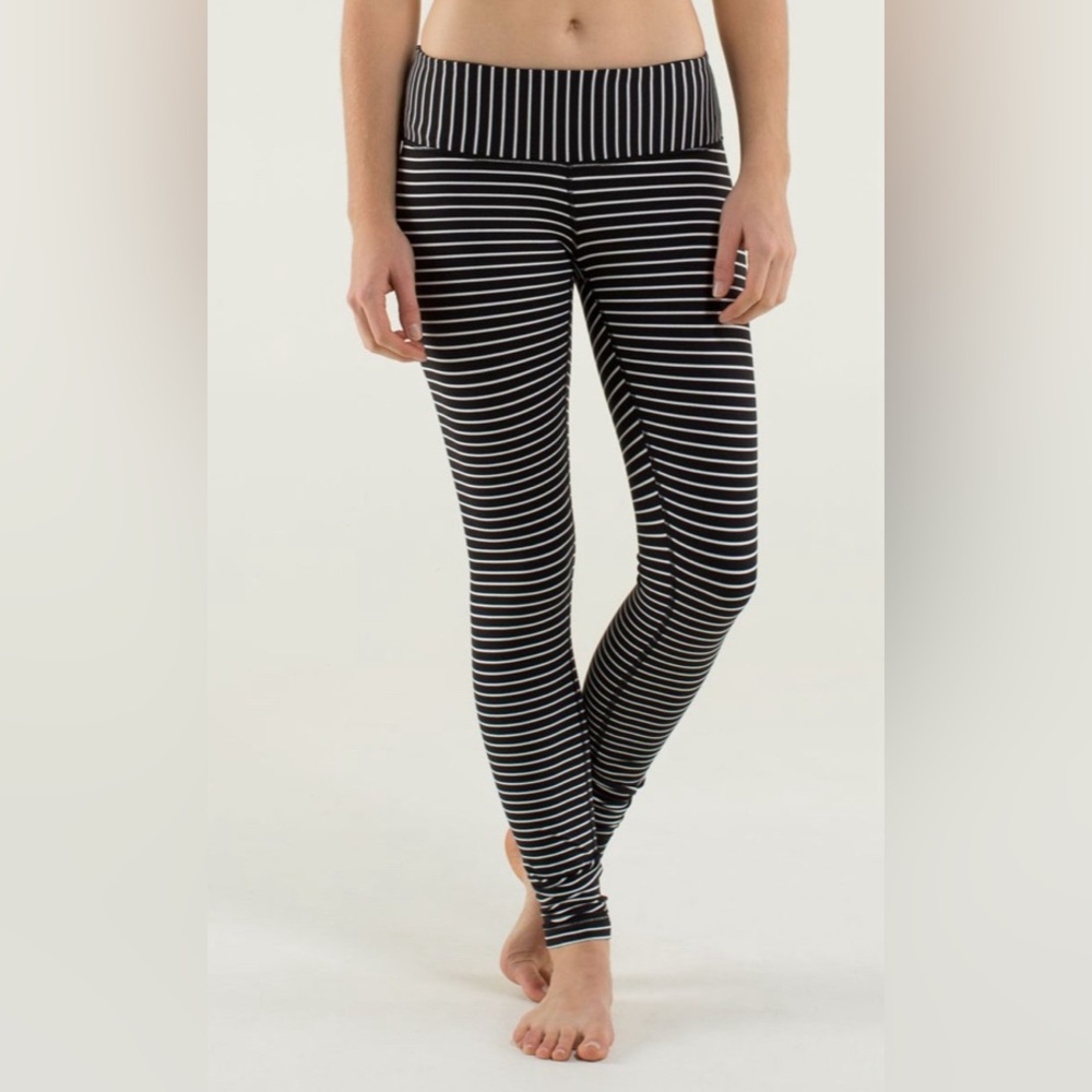 #43 Lululemon Wunder Under Pant Parallel Stripe B… - image 1